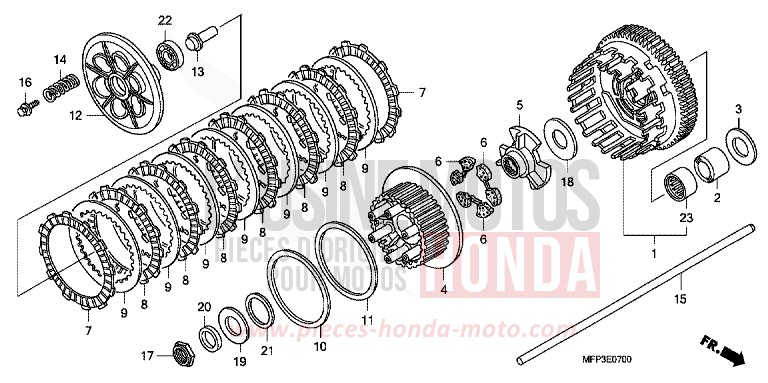 KUPPLUNG von CB1300 Super Bold'or ABS PEARL SUNBEAM WHITE (NHA66KF) von 2009